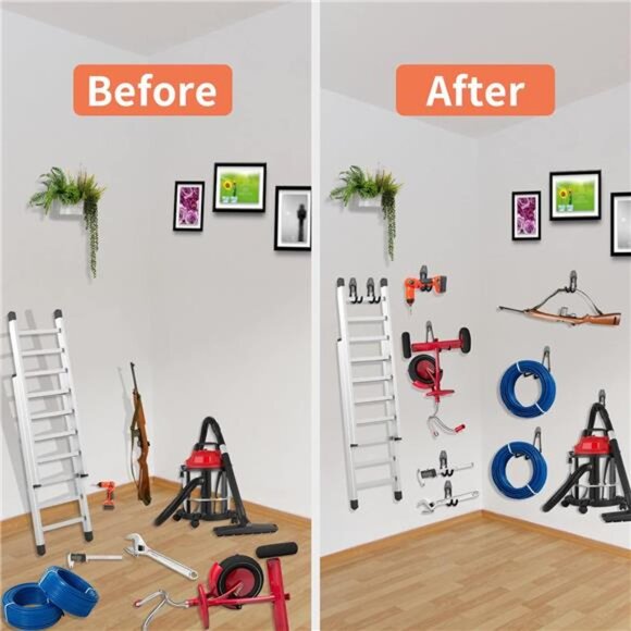 12 Pack Garage Hooks Heavy Duty,Utility Steel Garage Storage Hooks,Wall Mount - Picture 6 of 7